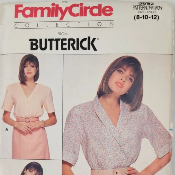 Butterick Pattern 3692 Family Circle Collection Misses' Blouse, Size 8-10-12 - Picture 2 of 3
